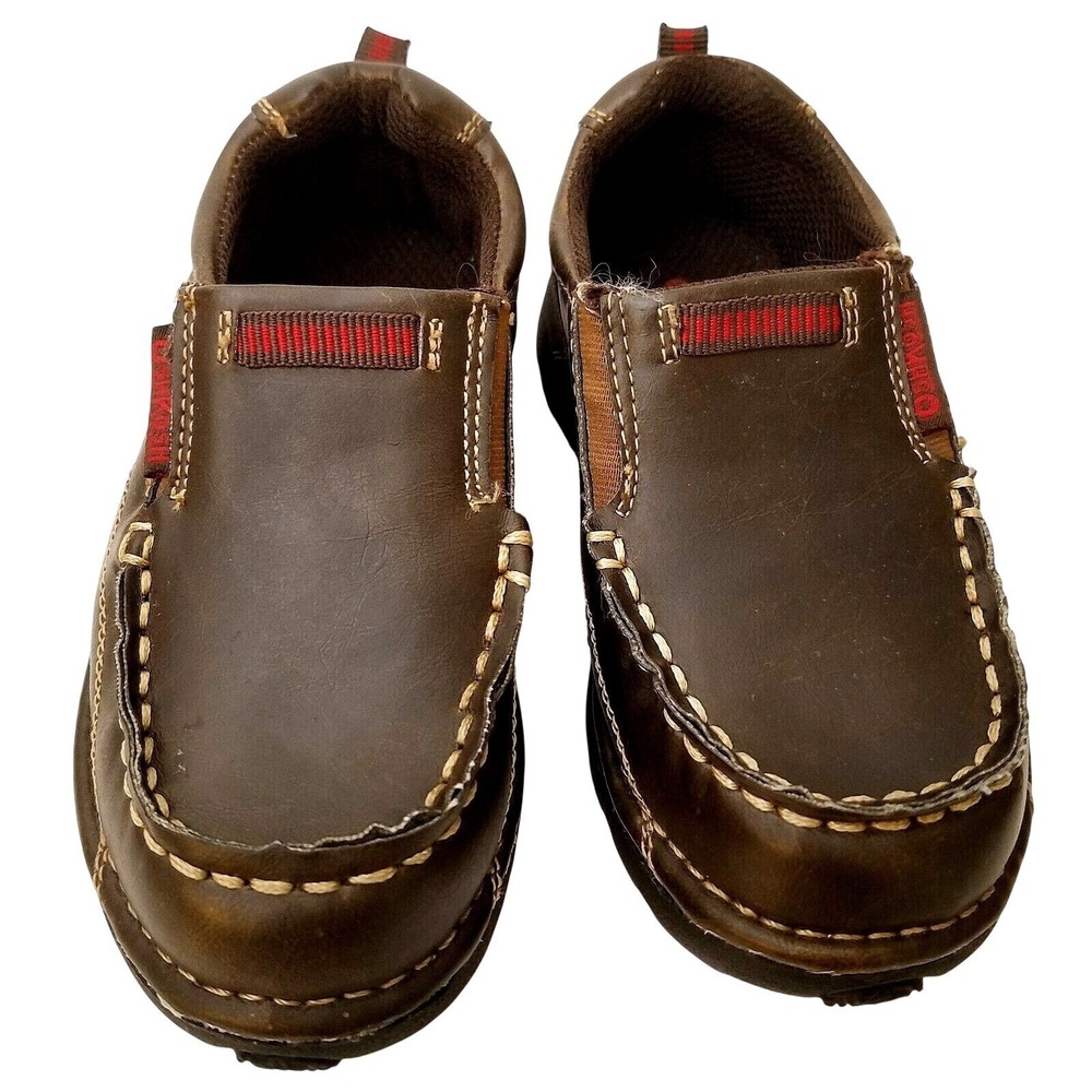 OshKosh B'gosh Brown Rock-On Boys Moc Toe Slip On Loafers 9M Rugged Casual Comfy